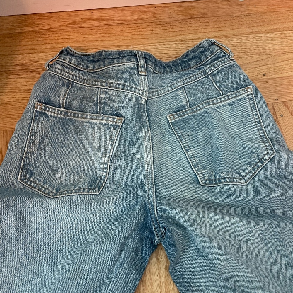Free People CRVY Wide Leg Distressed Flare Jeans Size 24